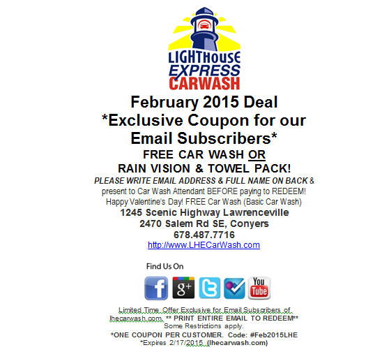 Car Wash Coupon (Valentines 2015)